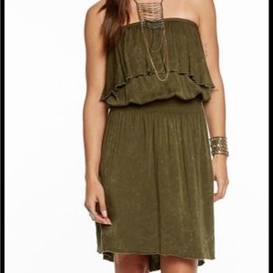 Chaser Strapless Mini-Dress with Ruffle…